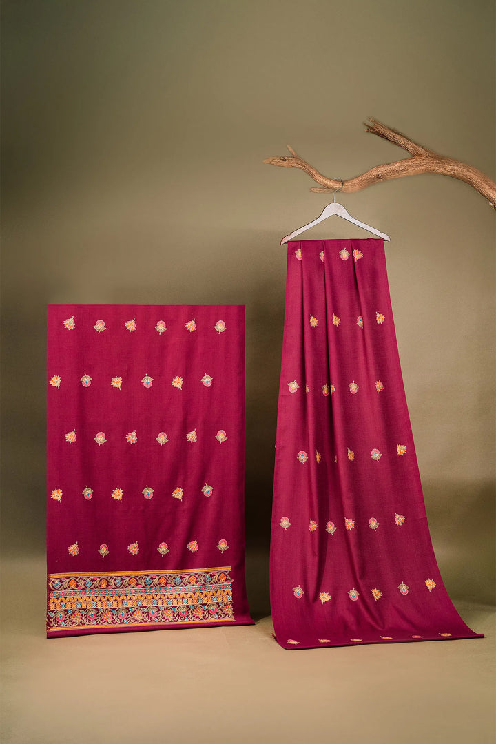 Sonam Double Bordered Unstitched Suit With Buti Dupatta