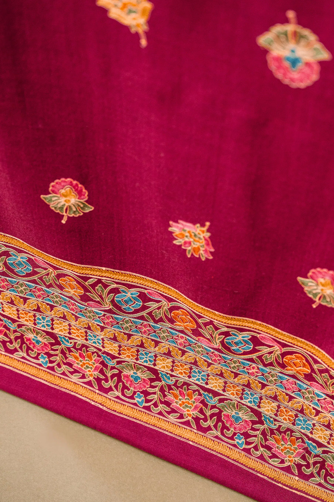 Sonam Double Bordered Unstitched Suit With Buti Dupatta