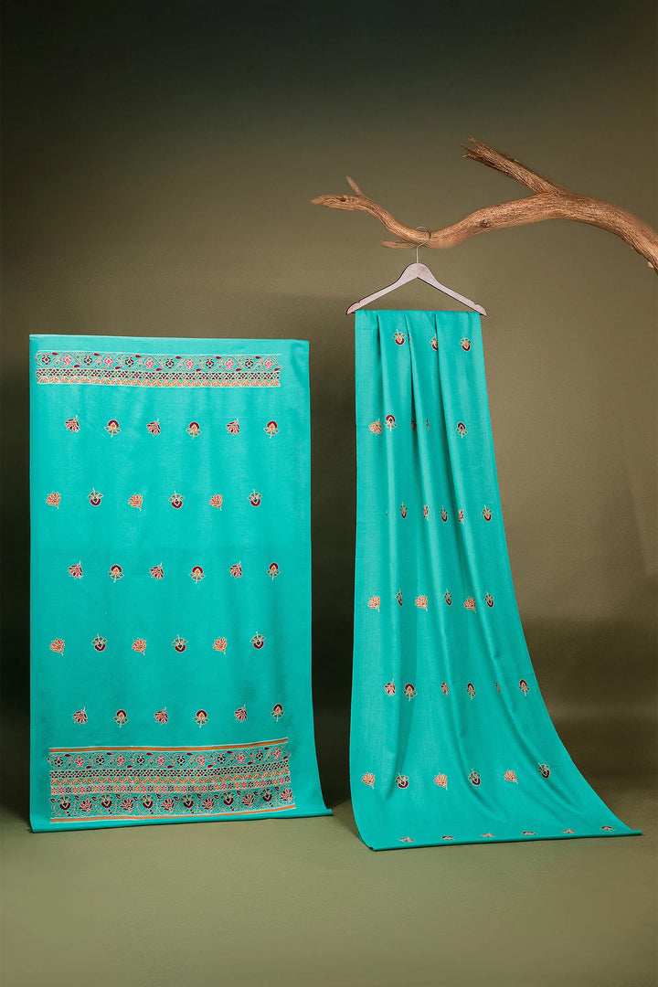 Sonam Double Bordered Unstitched Suit With Buti Dupatta